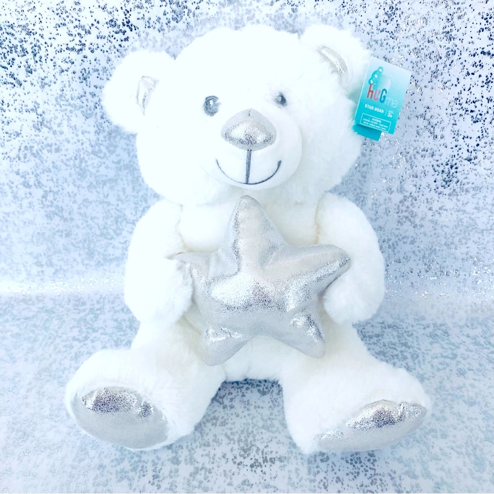$10 SALE! NWT Star Bear Soft White Silver Glam Bear